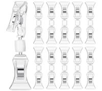 Cpolebev 100 Clip per Cartelli Bifacciali, Display per Cartelli, Mini Clip, Trasparenti, Girevoli, per Articoli, su Supporto per Cartelli, Clip per Prezzi In Plastica, Facile da Usare.