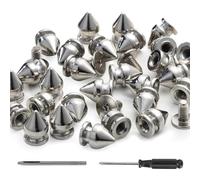 Cpolebev 100 Confezione di Chiodi e Borchie 9.5MM per Abbigliamento, Borchie In Metallo per Rivetti In Lega D' per Accessori di Moda con Chiodini per Pelle Punk.