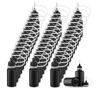 Cpolebev 100 Pezzi da 10 Ml In Plastica Nera con Colla A Punta D'Ago, Flacone da Spremere, Flacone Applicatore con Punta Ad Ago di Precisione
