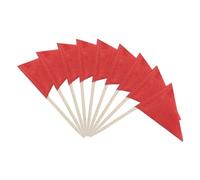 Cpolebev 100 Pezzi di Bandierine per Stuzzicadenti Rosse in, Piccole Mini Bandierine in di Colore Rosso per Toppers per Cupcake, Decorazione DIY