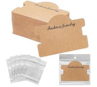 Cpolebev 100 Pezzi di Braccialetti Espositivi per Gioielli, Gioielli da Appendere, Braccialetti, Collane, Biglietti con Sacchetti,