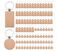Cpolebev 100 Pezzi DIY in Bianca in Legno Rettangolo Cuore Rotondo Ellisse Intaglio in Legno