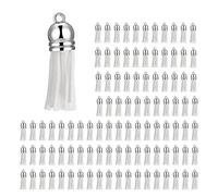 Cpolebev 100 Pezzi Nappe Finta Pelle Scamosciata Nappa Pendenti Decorazione per DIY Che Fanno Forniture (Bianca)