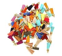 Cpolebev 100 Pezzi Nappe nel Pelle Nappa Creazione di Gioielli Nappa Pendenti Nappa Fascino per Forniture Artigianali DIY