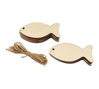 Cpolebev 100 Pezzi Ritagli di Pesci in Legno Pesci di Legno Non Finiti Ornamenti Appesi Etichette Regalo Artigianali per Pesci DIY per La Decorazione della Festa