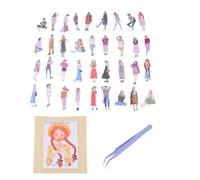Cpolebev 101 Pezzi Persone per Diario Scrapbooking, Adesivo per Album di Moda Urbana Ragazza per Kit di Forniture per Diario Spazzatura