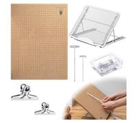 Cpolebev 104 Pezzi di Pizzo e Supporto Regolabile in Metallo con Clip A T, Forniture per macramè, Progetti di macramè in Rete Reversibile