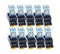 Cpolebev 10Pc MY4NJ 14PIN 4DPDT Mini Relè Elettromagnetico Elettronico Bobina 5A con Presa PYF14A Base AC 220V