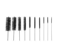 Cpolebev 10Pcs Clean Small Wire Brush Kit con Loop Occhiali Tastiere Gioielli Pipe Accessori (Nero)