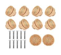 Cpolebev 10PZ Maniglie nel Legno Manopole per Cassetti nel Rattan di Faggio Maniglia per Mobili Maniglia per Porta ' da Cucina Maniglie per Comò, 45MM