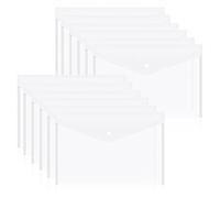 Cpolebev 12 Buste per Documenti In Plastica con Chiusura A Scatto per Documenti Formato A4, Cartelle In Polietilene per Scuola e Forniture D