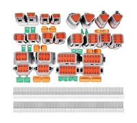 Cpolebev 12 Kit Connettore Seria DT Set Kit Connettori IP68 Impermeabili per Connettori Elettrici Automotive Spina con 2 3 4 6 8 12 Pin