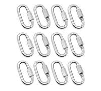 Cpolebev 12 PCS Quick Link 5/32 Inch Moschettone Heavy Duty Maglie A Catena A Forma di D Quick Link per Escursionismo Blocco Attrezzature da Esterno