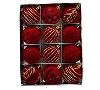 Cpolebev 12 Pezzi 6 cm Palline di Natale Decorazioni per per Feste Matrimonio Albero di Natale Decorazione Palla Appesa B