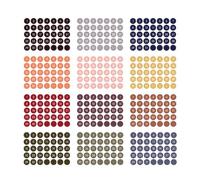 Cpolebev 12 Pezzi Colorati con Data e Numeri Rotondi, Etichette Decorative per Cancelleria A