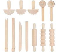 Cpolebev 12 Pezzi di Argilla e Strumenti per La Pasta Accessori per Il Gioco Include Rulli Hammer Pack Strumenti per Ceramica nel Legno Francobolli per Argilla Art