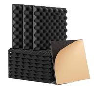 Cpolebev 12 Pezzi di in Schiuma Fonoassorbente Autoadesiva, Insonorizzati Ad Alta Densità per Pareti, Sonori per Uova, 1 X 30,5 X 30,5 Cm