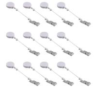 Cpolebev 12 Pezzi di Portabadge con Perline Fai da Te Kit Portabadge Retrattile ID Nome Porta Clip Portabadge per Perline Barra Vuota con Clip da Cintura,