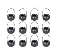 Cpolebev 12 Pezzi di Vaso per Streghe di Halloween in Plastica Mini Calderone per Streghe Porta Caramelle Nero Decorazione di Halloween Decorazione per Facile da Usare Diametro Circa 7 cm
