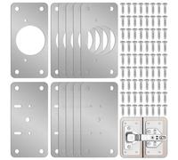 Cpolebev 12 Pezzi Kit di Riparazione Cerniera Piastra di Riparazione Cerniera per Porta ' Piastra di Fissaggio Cerniera In Acciaio Inossidabile per Porta ' Della Cucina A