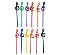 Cpolebev 12 Pezzi Matite per Appunti per Studenti Matite per Note Musicali con Gomma Matite Musicali Colorate Matita Piegata un Chiave di Violino nel Legno
