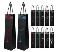 Cpolebev 12 Pezzi Sacchetti di Vino di Carta Kraft Sacchetto Regalo Sacchetti di Vino Rosso Regalo Bottiglia Singola Tote Vino Borsa A Mano Borsa (Colore Casuale)