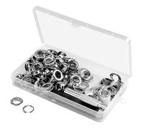 Cpolebev 120 Set Kit Occhielli Occhielli Occhielli, Kit Occhielli Occhielli da 1/2 Pollice con Strumenti e Scatola Portaoggetti