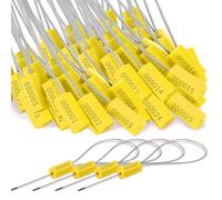 Cpolebev 120 Sigilli per Cavi In Acciaio Sigillo di Sicurezza In Metallo Sigilli per Rimorchi In Metallo Numerati per Camion Etichette di Sicurezza Etichette Antimanomissione, Giallo