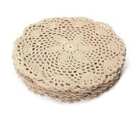 Cpolebev 12Pcs in Cotone Vintage Tondi A Mano all'Uncinetto Centrini di Pizzo Fiori Sottobicchieri Tavolo Famiglia Accessori Decorativi