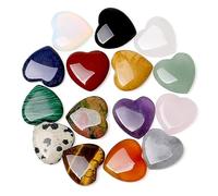 Cpolebev 15 Pezzi di Pietra D' Naturale Quarzo Trasparente Quarzo Occhio Cuore Set 0,8 Pollici