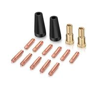 Cpolebev 15 Pezzi Kit di Saldatura MIG Ugello Gas con Nucleo di Flusso 0,9 mm Punte di Saldatura In Accessori di Ricambio per Saldatore MIG