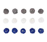 Cpolebev 15 Pezzi Palline nel Rattan Sfere Decorative Sfere Vasi Riempitivi Decorazioni per la Tavola, per Soffitti Sfere Decorazioni con Sfere di Vite