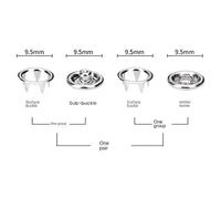 Cpolebev 150 Set di Bottoni A Pressione da 9,5 mm con A Pressione Aperto, Kit di Bottoni A Pressione per Cucito e,