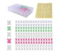 Cpolebev 152 Pezzi di Accessori per Punto Croce tra Cui Bobine di Filo da Ricamo Scatola Organizer per Punto Croce e Adesivo con Numero di Filo Interdentale