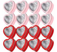 Cpolebev 16 PCS Candy Box con Coperchio Barattoli di in Metallo Scatole Vuote per Candele Scatole Regalo di San Rosse e Rosa