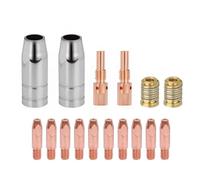 Cpolebev 16 Pezzi 25AK Torcia di Saldatura Accessori Materiali di Consumo 0,8 mm MIG Torcia Gas Ugello Punta Supporto di 25AK MIG/