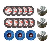 Cpolebev 16 Pezzi 75 X 10 Mm Set di Mole Angolari per Legno Disco da Taglio nel Metallo Duro HSS Foglio per Lucidatura per Mini Smerigliatrice Angolare 12 V