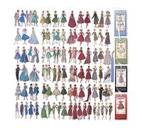Cpolebev 160 Pezzi Washi Vintage per Diario per Scrapbooking, per Album di Ragazze Retrò per Diari Spazzatura