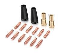 Cpolebev 16PCS Flux Core Gasless Nozzle Tips K3493-1 Parte Accessoria Punte di Contatto da 0,030 Pollici e Diffusori di Gas con Century FC90/80GL Titanium