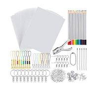 Cpolebev 198 PZ Shrinky Art Paper Foglio Termoretraibile Kit di Plastica Punzonatura Matite Disegno DIY Forniture Artistiche