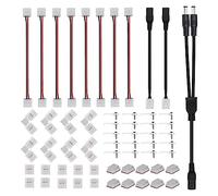 Cpolebev 1Set di Connettori LED A 2 di Connettori Saldatura Splitter Jack CC A 2 Vie In Plastica per Striscia LED 2835 A 2 Pin da 8 mm