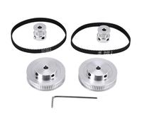 Cpolebev 2 Kit Ruota Sincrona 20 e 60 Denti Foro 5 Mm, Puleggia Dentata nel Alluminio con 2 Pezzi Lunghezza 200 Mm Larghezza 6 Mm Cinghia (Foro 5 Mm)