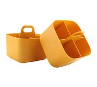 Cpolebev 2 PC Caddys Organizer Contenitori In Plastica Impilabili con Manico Contenitori per il Trucco Arancione