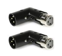 Cpolebev 2 Pezzi Adattatore Angolare XLR A 3 Pin Adattatore Regolabile XLR -Femmina A 90 Gradi Connettore Nichelato A 3 Pin per Audio