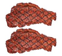 Cpolebev 2 Pezzi di Bistecca Artificiale in PVC Simulazione Modello Alimentare Carne di Manzo Arrosto Cucina Domestica Display per Fotografia Puntelli Bistecca in PVC Artificiale