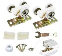 Cpolebev 2 Pezzi di Hardware per Porta Scorrevole Tascabile con Rulli di Montaggio Superiore e Ruote per il Kit di Accessori di Ricambio 1125 e 1500