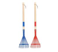 Cpolebev 2 Pezzi di Rastrelli per Bambini In Metallo con Manico In Legno Duro da 27 Pollici. Rastrello Piccolo da Giardino per Bambini per Attrezzi da Giardino In Miniatura per Prato e Giardino.