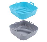 Cpolebev 2 Pezzi Grande Friggitrice Ad Aria in Silicone Pentola Riutilizzabile Friggitrice Ad Aria Cestino Resistente al Antiaderente Friggitrice Ad Aria Fodere Ciotola