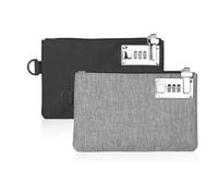Cpolebev 2 Pezzi KOSMCCOMBorse per Soldi con Serratura In Nylon Resistente Set Borsa per Monete, Borsa per Contanti, Kit per Gioielli, Passaporto, Carte di Credito