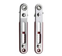 Cpolebev 2 Pezzi Mini Set di Chiavi A Cricchetto Rapido Set di Cacciaviti Dritti/A Gomito Rosso e Cromato Alluminio Lega di Acciaio Ha Due Teste